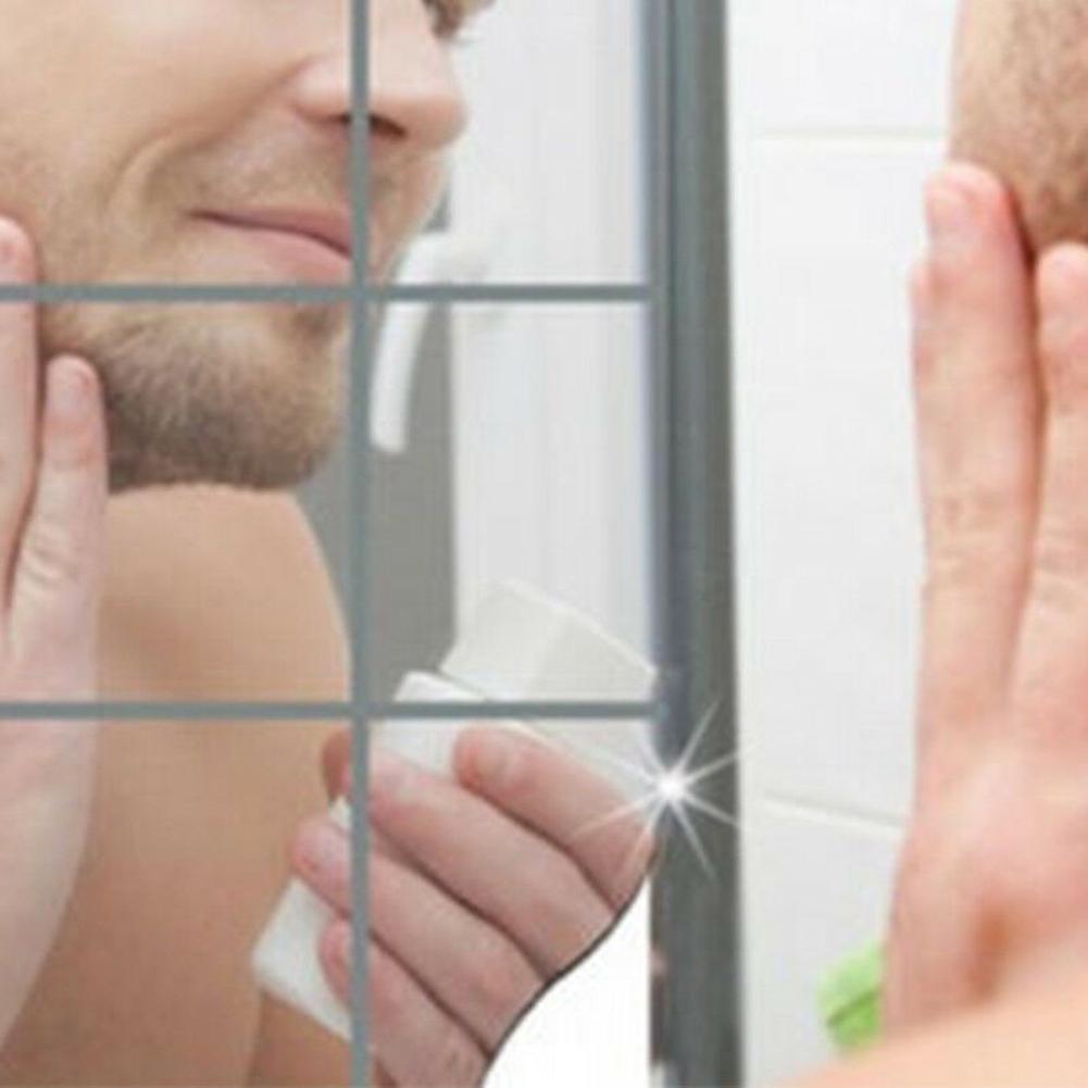 9Pcs Self-Adhesive Waterproof   Sticker Home  Mirror  Surface Bathroom Decal