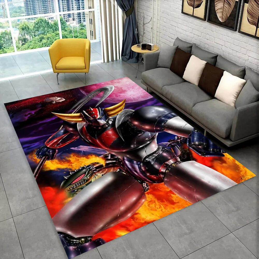UFO Robot Grendizer Anime cartoon Area Rug,Carpet for Home Living Room Bedroom Sofa Doormat Decor,kid play Non-slip Floor Mat 3D