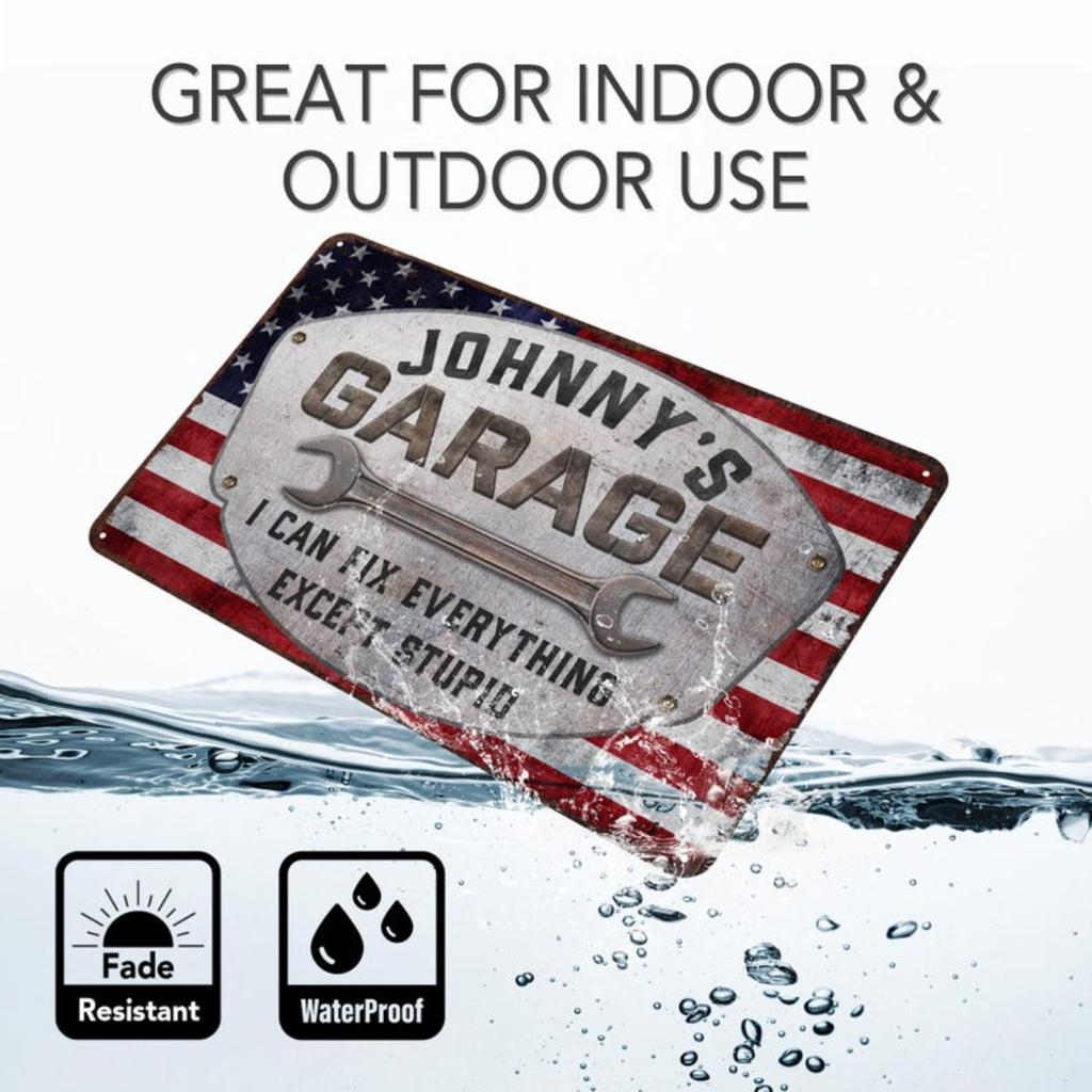 Personalized Metal Sign Custom Garage Workshop Wall Art