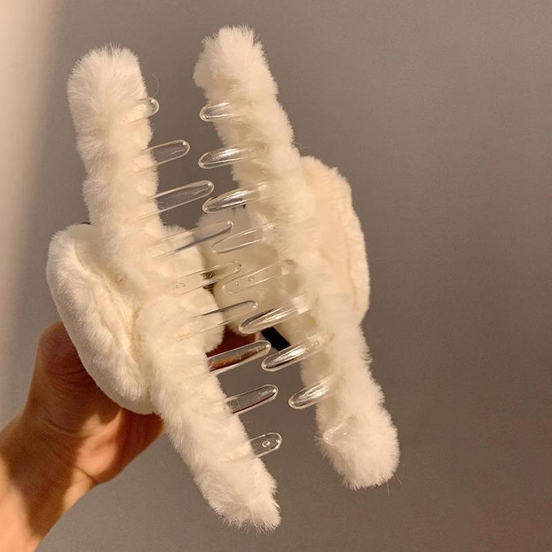 Cute Plush Doll Panda Hair Claw  Cartoon Korean Style Animal Shark Clip Large Size Winter Hair Clip Girls Daily Headwear