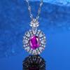European Style S925 Sterling Silver Multicolor Pendant Necklace with 5A Full Diamond for Women
