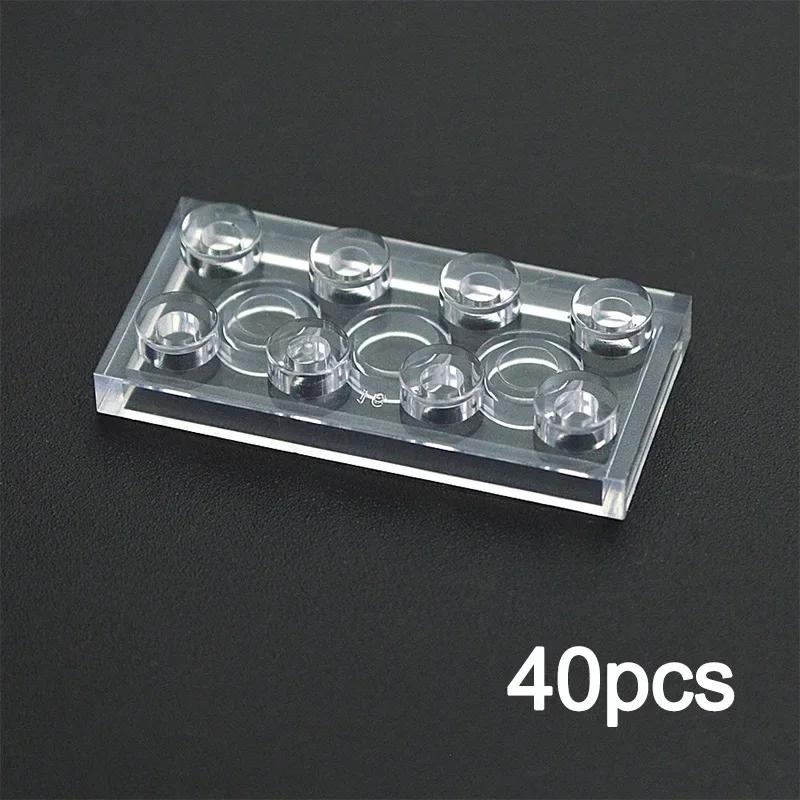MOC Transparent Bulk Bricks 1x1 2x4 1x4 Clear Building Block Wall Panels and Baseplates