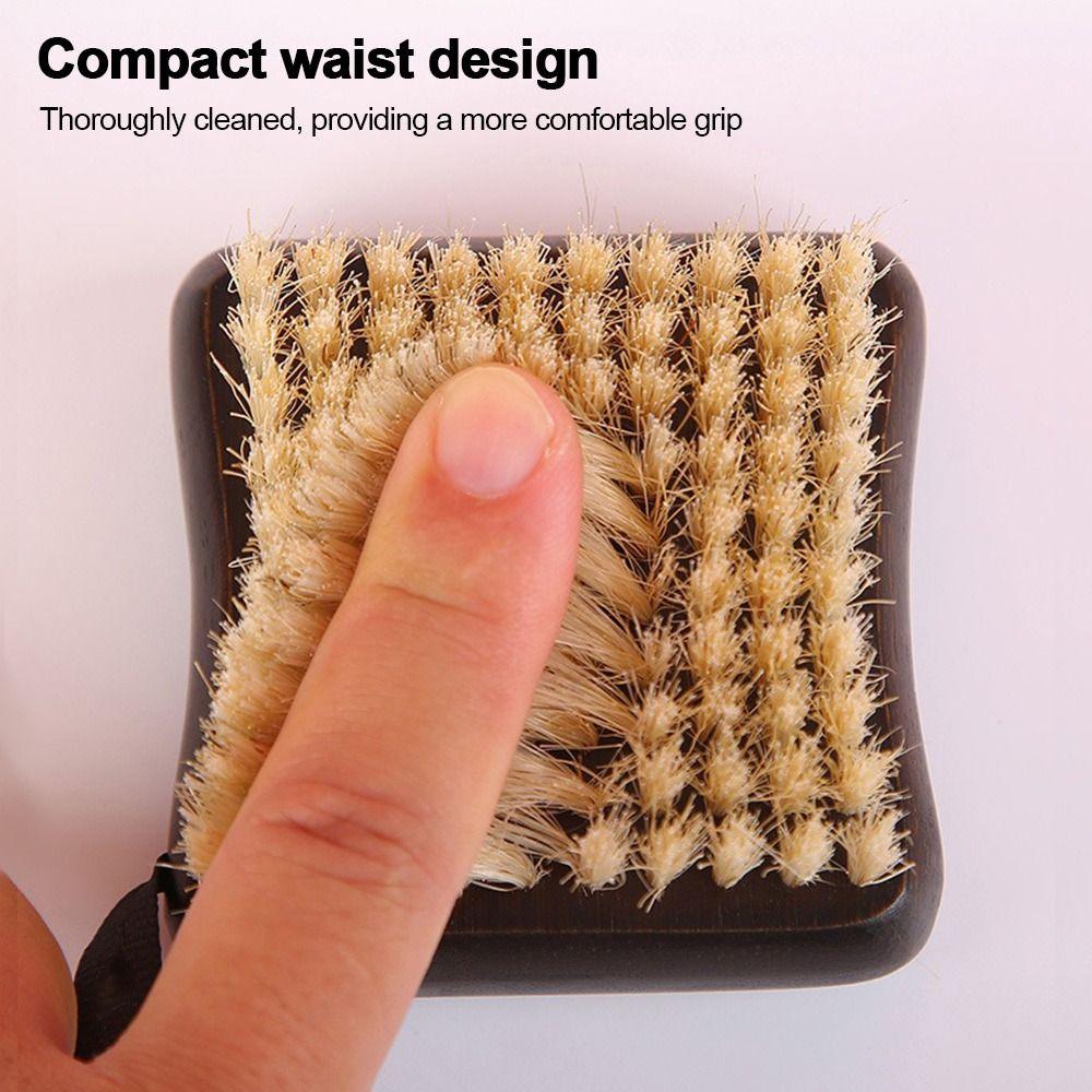 Useful Wooden Bath Brush Pig Mane Soft Hair Back Rubbing Body Exfoliating Brush Square Shape Massage Shower Brush Cleaning Tools