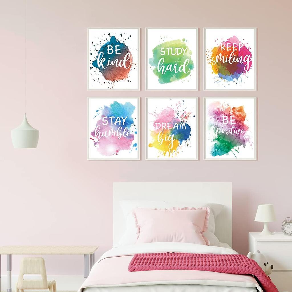 pirational Wall Art Motivational Art Prints and Quotes and Sayings Poster Girls Teens Bedroom Decor Sayings Positive Phrase Party Gift for Girls Kids