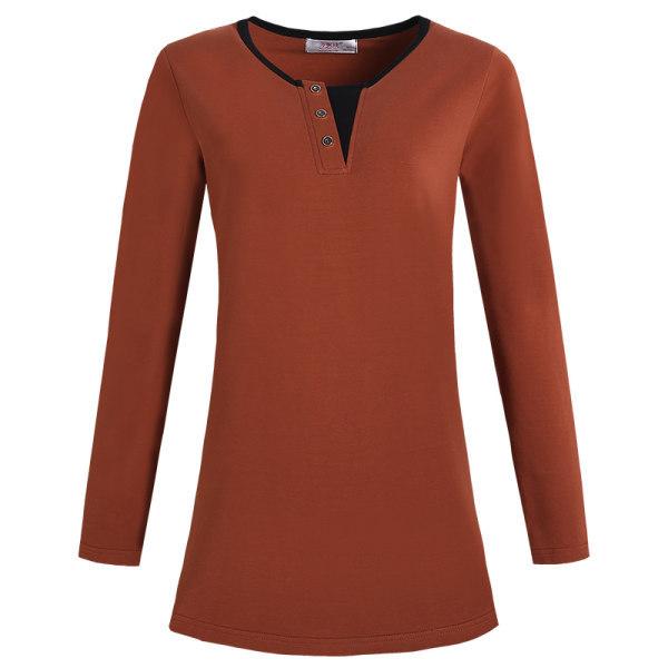 Long-sleeved T-shirt Women's Spring and Autumn Mother's Western Style Bottoming Shirt Large Size Mid-length Women's Top