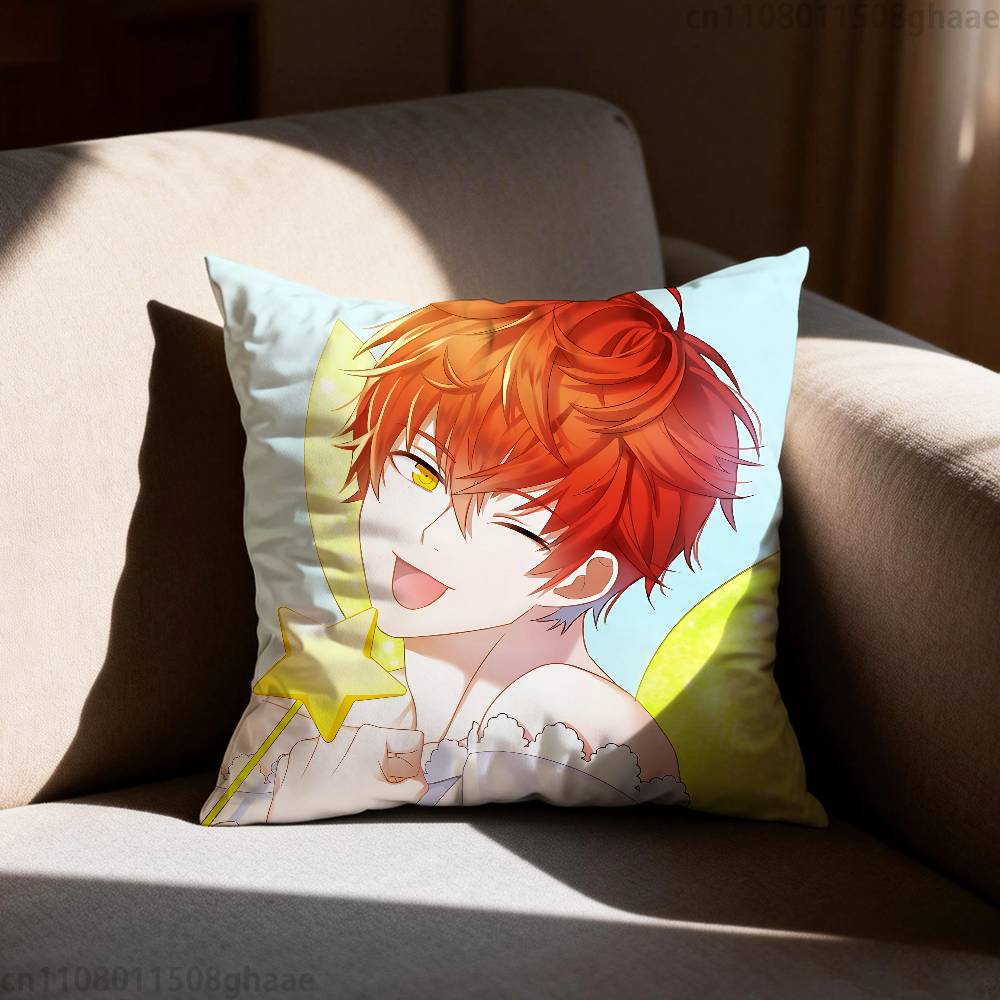 Game Mystic Messenger Pillow Case Sofa Living Room Bedroom Headboard Backrest Cushion Square Cushion Nap Time