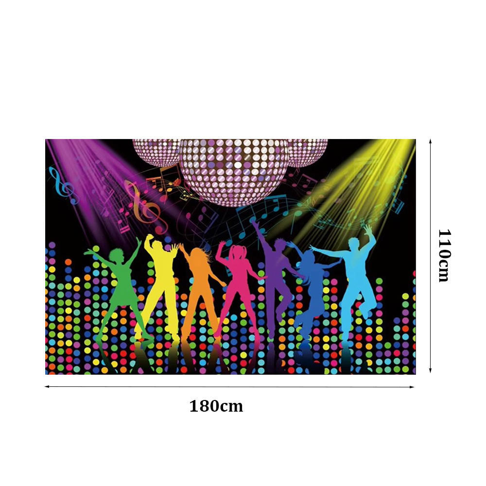 Back To 80's Theme Party Decoration 80's Party Banner Music Disco Backdrops Graffiti Neon Glow Photography Backgrounds Decor