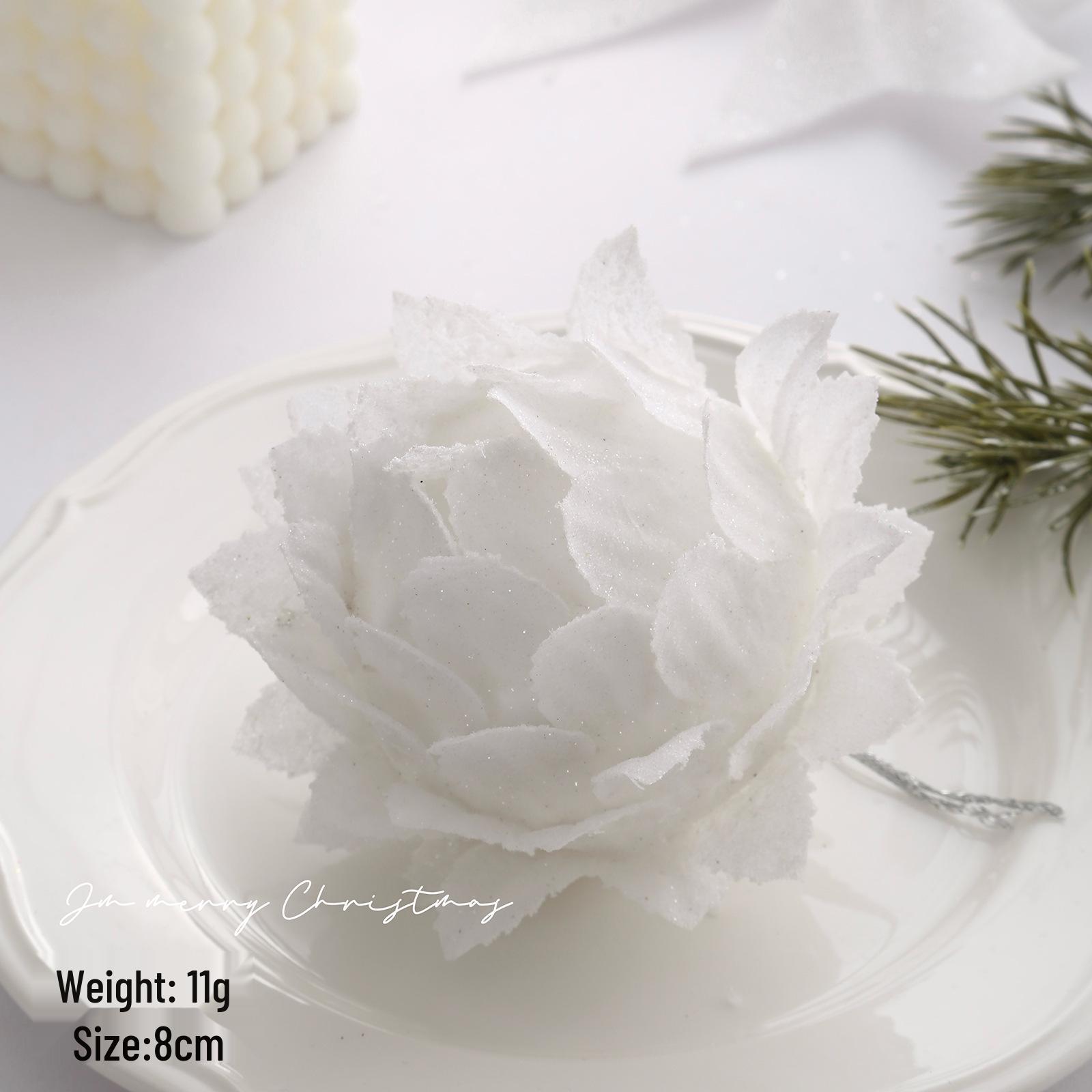 

Белый пенопластовый рождественский шар с лепестками - 8 см Подвесное украшение для елки