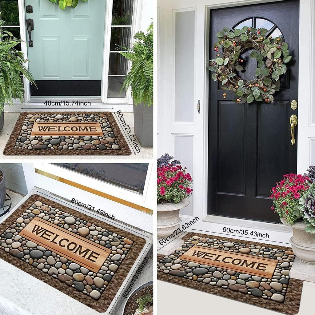 1Pcs Anti Fatigue Kitchen Rugs, Simple Stone Print Waterproof Non-Slip Thick Cushioned Kitchen Mat Heavy Duty Comfort Standing Mat for Kitchen