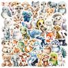 50pcs Cute Watercolor Animals Graffiti Stickers Phone Scrapbook Motorcycle Waterproof Cartoon Sticker