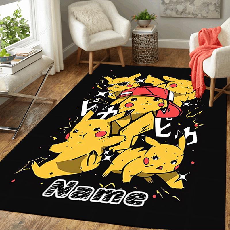 Custom 1Pc Pikachu Heartfelt Friendship Rug Office Carpet Indoor Outdoor Entrance Doormat Nonslip Soft And Comfortable Living Room D2915206