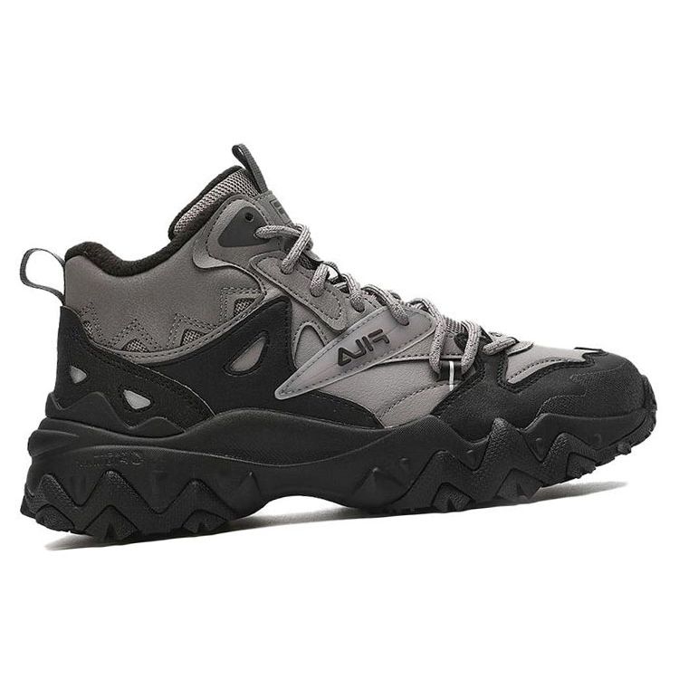 Fila Disruptor Comfortable Fleece Durable Lightweight High-Top Dad Shoes Women Sneaker Gray Black F12W342127FDB