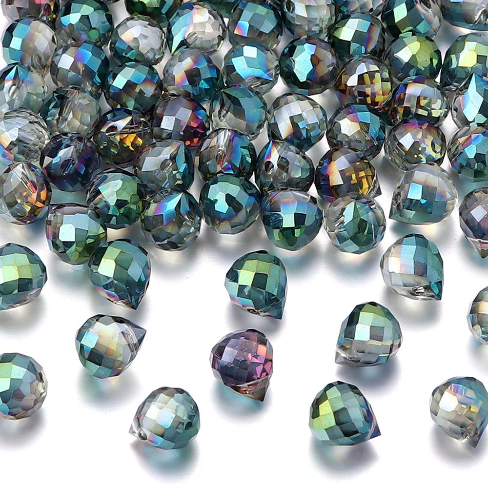 50pcs Strawberry Crystal Beads Colorful Faceted Glass Loose Spacer Beads For Jewelry Making DIY Necklace Bracelets Accessories