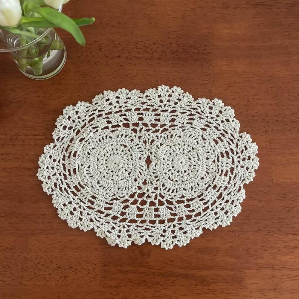 Round Oval Crochet Placemats Crochet Cotton Handmade Doilies New Table Mats