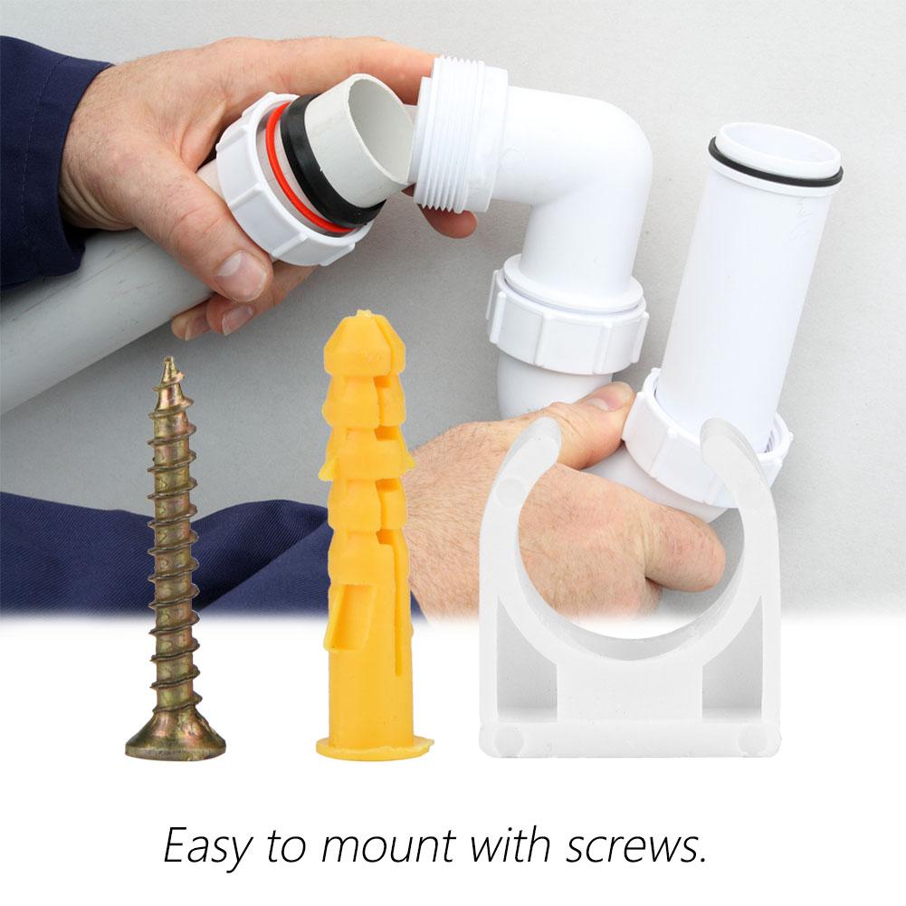 20pcs 16Celsius20Celsius25Celsius32mm U Shaped Pipe Clamp Water Pipe Fixed Clips with Screws (16mm)