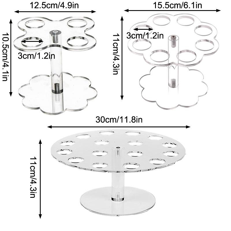 4/6/16 Holes Transparent Acrylic Ice Cream Stand Cake Cone Stand Pastry Holder Wedding Party Buffet Food Display Rack Bake Tool