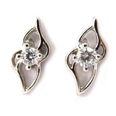 [B9562] - Silver 'Câlin' Earrings In White