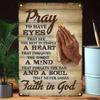 Vintage Metal Tin Sign Inspirational Quote Wall Decor Prayer Room