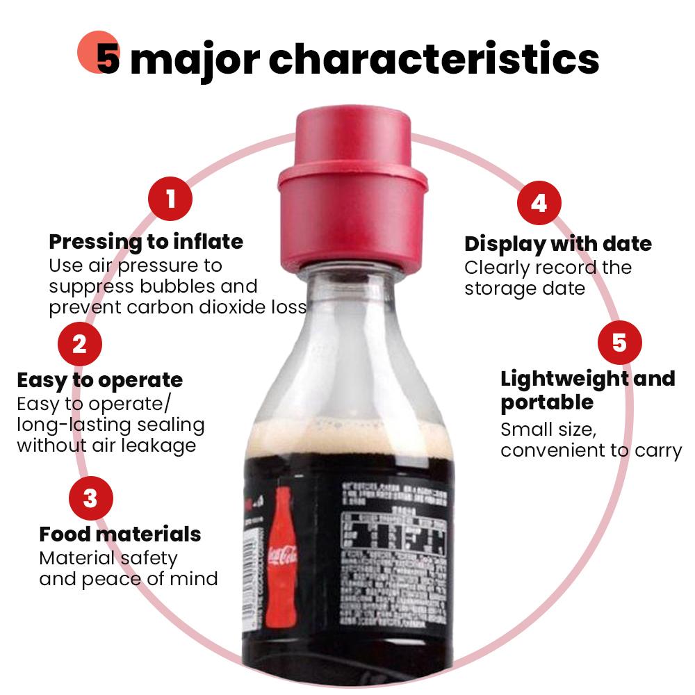 Press Type Inflatable Soda Cap Sprite Soda Cola Cap Leak-proof Carbonated Beverage Bottle Cap Gas Cap Stopper