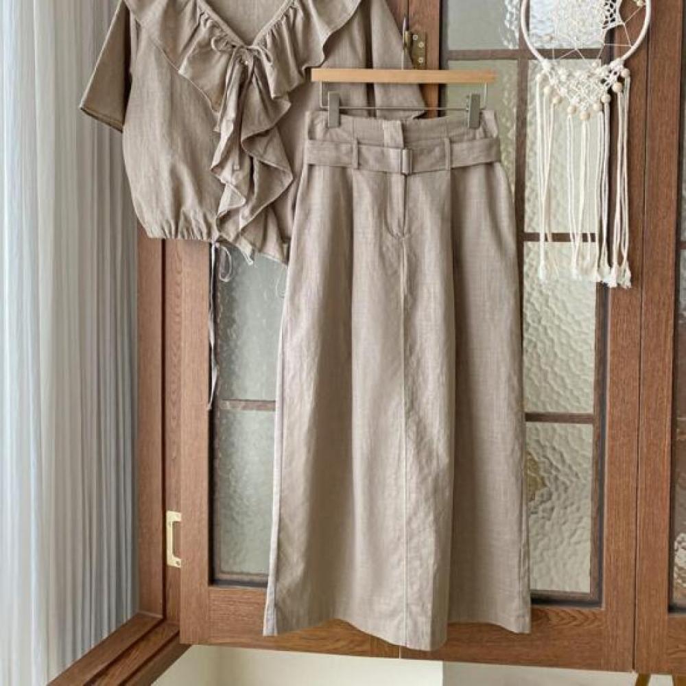 New ArrivalS Open Run Women S Peruie Summer Setup Belt Linen Like Long Skirt