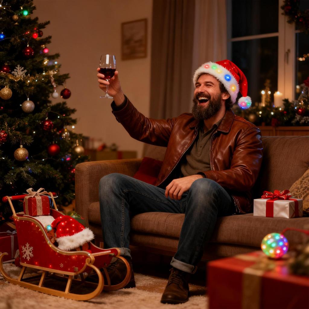 Light Up Santa Hat Christmas Cosplay Headpiece Holiday Cosplay Hat For Kids Women Men Event Planners Family Photo Winter