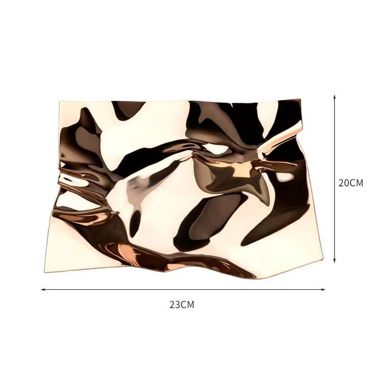 Luxury Stainless Steel Fruit Tray, Irregular Storage Tray, Jewelry Storage Tray, Kitchen Storage Container, Home Decoration