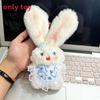 Plush Bunny Keychain With Squeaker And Pearl Chain For Kids And Adults
