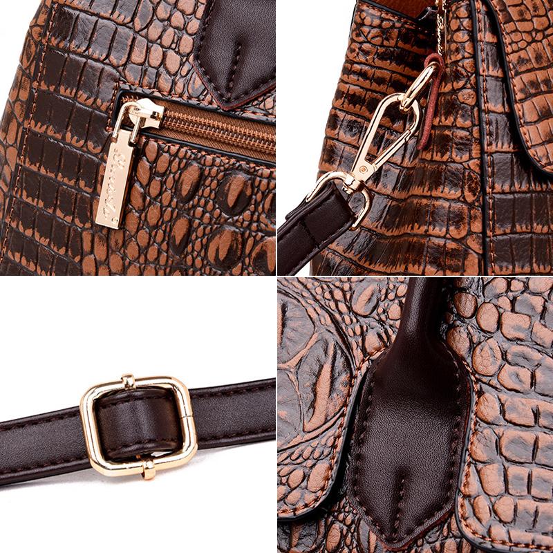2025 New Fashion High-end Crocodile Leather Women Handbag Large-capacity Waterproof Lightweight Messenger Bag Temperament Commuter Shoulder Bag