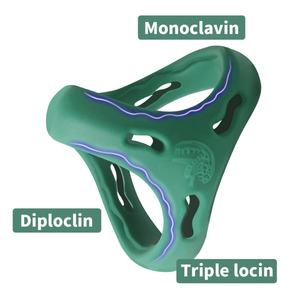Dicker Penisring aus Silikon mit 3 Löchern, verzögerte Ejakulation, Sexspielzeug, Dick-Vergrößerer, Erwachsenenbedarf für Männer, 18 Hoden, Samensperre