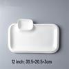 Pure White Ceramic Dumpling & Snack Plate with Dipping Dish