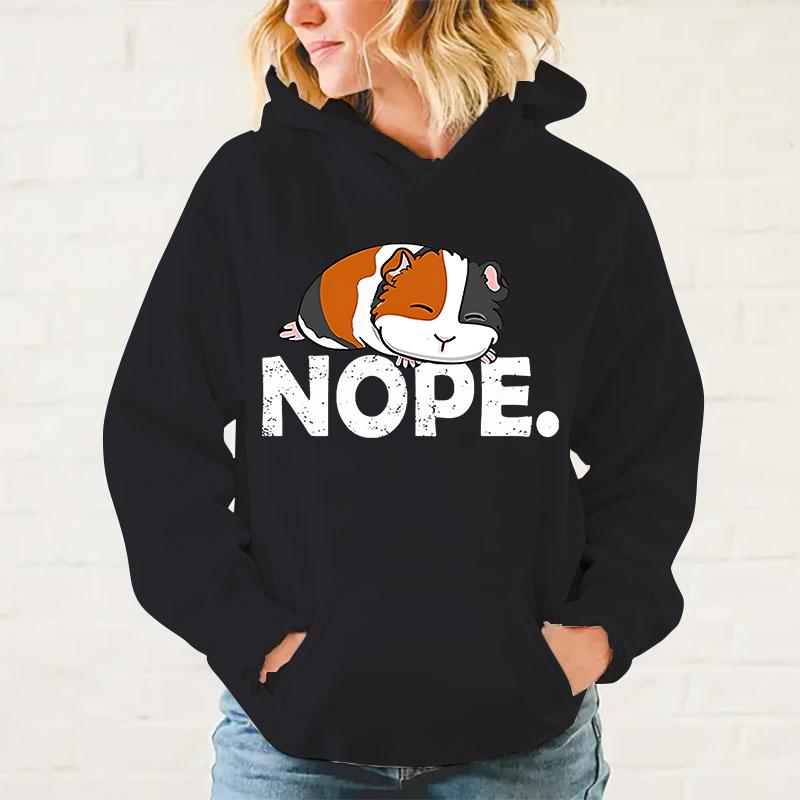 

Funny Guinea Pig Nope Print Hoodie Fashion Women Men Casual Tops Pullover Hoodies Harajuku Sweatshirt 3XL