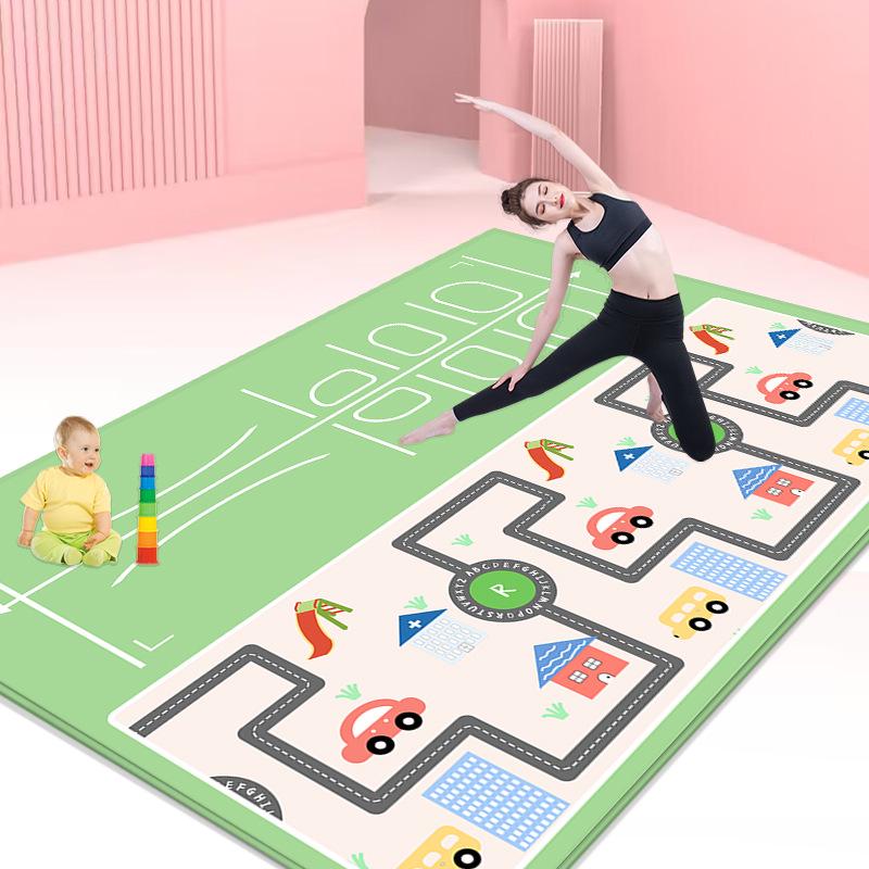 Pogrubiona Antypoślizgowa Mata do Jogi i Fitnessu Redukująca Hałas, Bardzo Szeroka i Długa do Aerobiku w Domu lub Tańca Dzieci