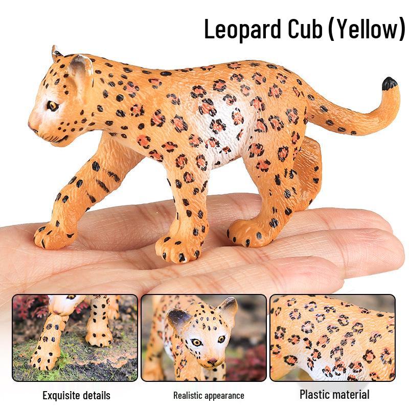 Kids' Wild Animal Model Toys: Leopard, Cheetah, Jaguar, Black Panther, Snow Leopard Figurines.
