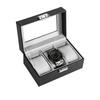 Mocamoro Watch Case for 3 Luxury Watch Box for Clear Glass Display Gift Watches, Men, Top, Case,