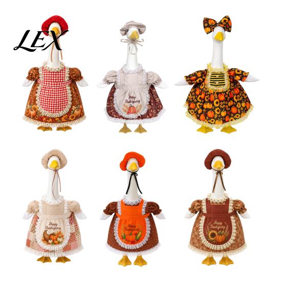 Festive Goose Clothes for Harvest Celebrations Thanksgiving Porch Outfits 23" Statue, Fall Maple Leaf Reusable Outfit 23 Inch Statues Pumpkin Clothes,