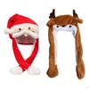 Ear Moving Jumping Hat,Dress up Cosplay Costume,Christmas Plush Hat for Halloween Party Christmas