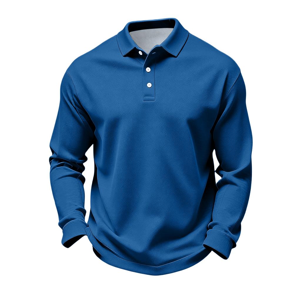 Herren Langarm Golf Poloshirt Schnelltrocknend Atmungsaktives Netzgewebe Lässiges Leichtes Golfshirt mit Knopfkragen Geeignet für Outdoor-Sportarten