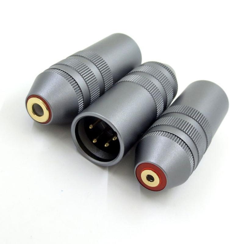 Professional 4-Pin to 2.5mm/3.5mm/4.4mm Female Adapter Precise Gold-Plated Copper Contacts Metal Casing Shells