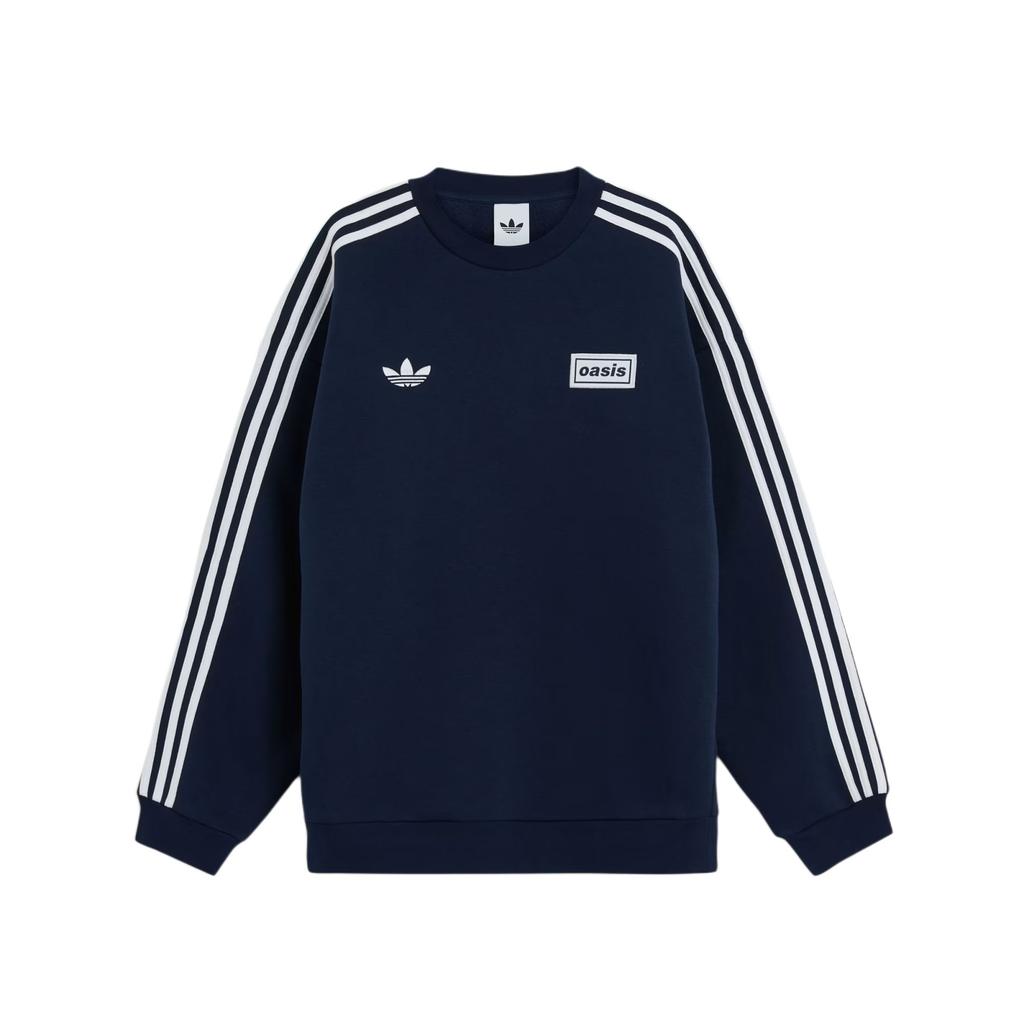 Adidas Originals X Oasis Collaboration 3-Stripes SS25 Fashion Round Neck Pullover Loose Long Sleeve Sweatshirt Unisex sweatshirt KT-3453