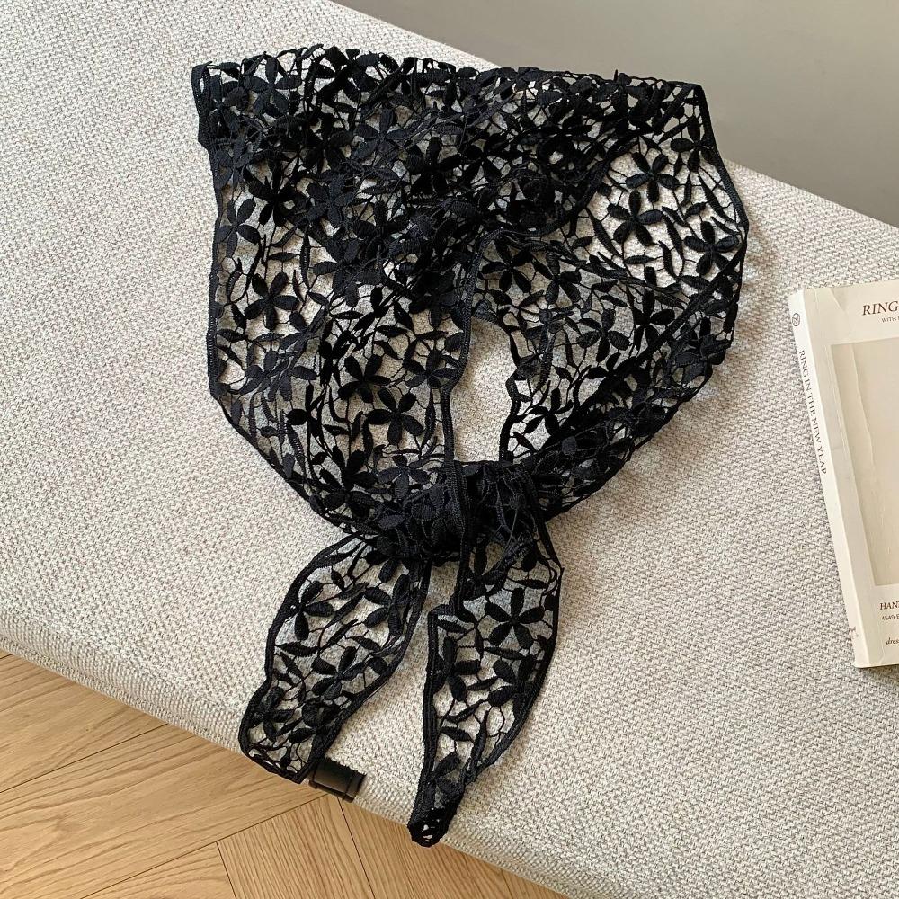 Embroidered Lace Headband Transparent Skirt Curtain Retro Lace Triangle Scarf  Ladies Style 11