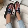 Spring and Autumn Low-top Canvas Shoes Flat Heel Star Stripe Print Lace-up Women's Shoes Casual and Comfortable Single Shoes