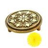 Anciently Round Chowki | Pooja Chowki Round | Brass Chowki, Brass, Gold Colour,