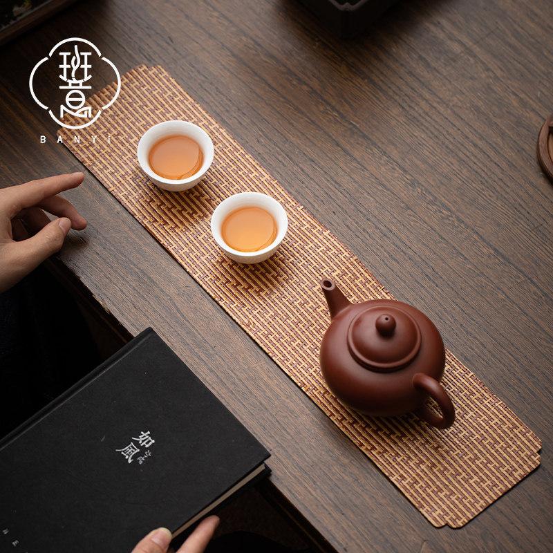 Bamboo waterproof tea mat dry bubble table table flag Kung Fu tea set accessories Japanese Zen pot mat coaster insulation pad