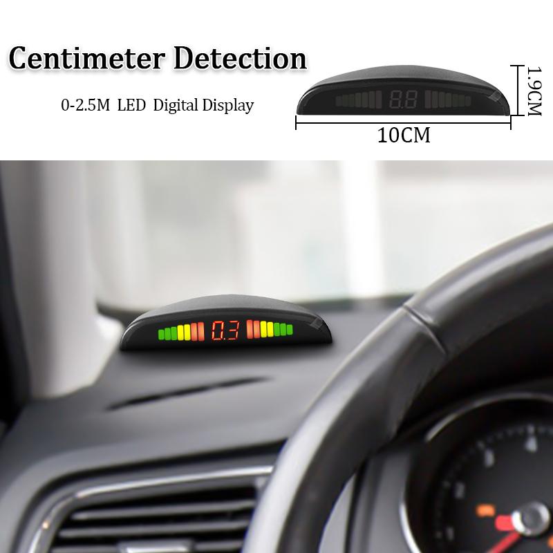 Car Parking Sensor Parking Kit LED Display 22mm 4 Sensors Backlight Reverse Backup Radar Monitoring System 8 Colors 12V