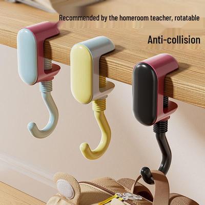Adjustable Punch-Free Backpack Hook for Student Desks