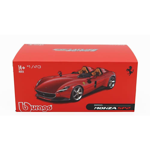 Bburago Ferrari Monza 1/43 scale diecast model car, FERRARI MONZA SP2 2018 (Red Metallic), Signature Series