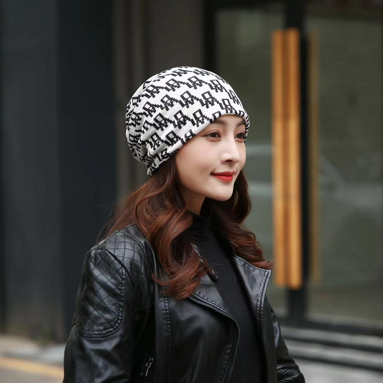 

Winter Hat Scarf Neck Warmer Two-in-One Silk Scarf Korean Neck Protector Collar Scarf One Size белый