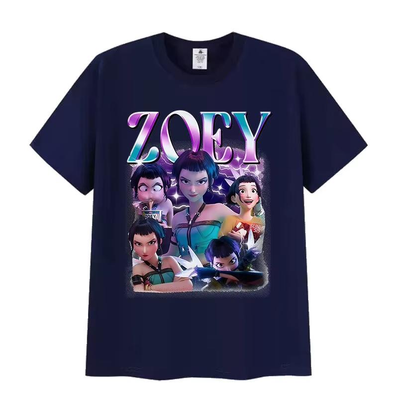 Zoey Huntrix Kpop Dämonenjäger Grafik T-Shirts Herren Damen Retro Hochwertig Mode T-shirt Lässig Übergroße Baumwoll-Tees