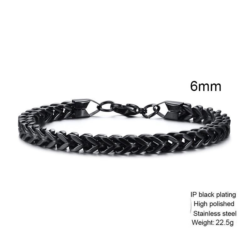 Stylish Stainless Steel Bali Foxtail Chain Bracelet for Men,Double Franco Link Chain Bracelets,Male Jewelry Gift for Dad Son