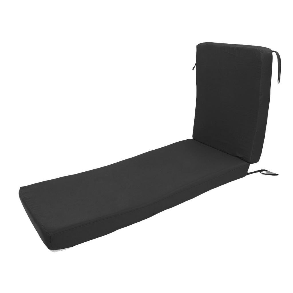 Lounge Chair Cushion with Ties Removable Rain Proof Fade Proof Sun Lounger Replacement Cushion for Beach Outdoor Patio